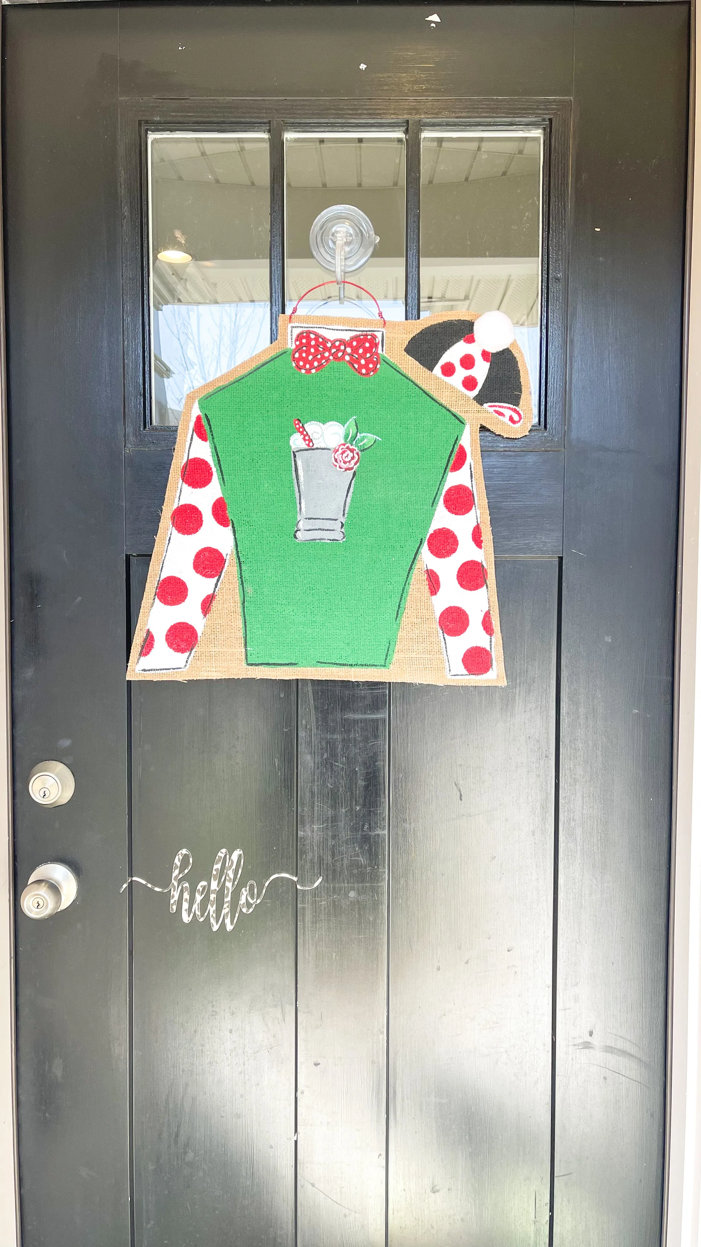 Derby Silk Door Hanger with Mint Julep