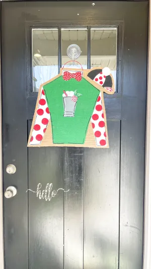 Derby Silk Door Hanger with Mint Julep