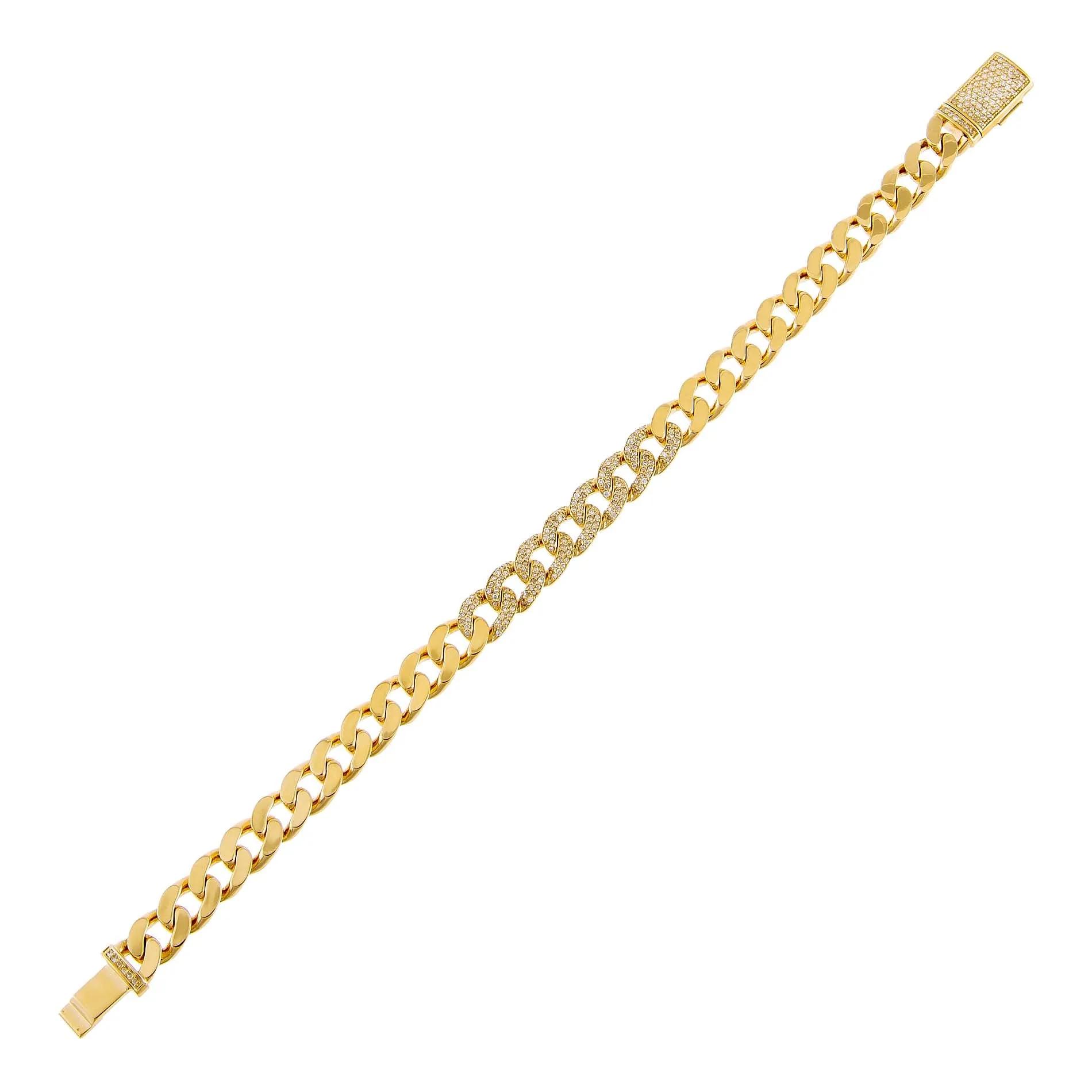 Diamond Cuban Chain Link Bracelet 14K