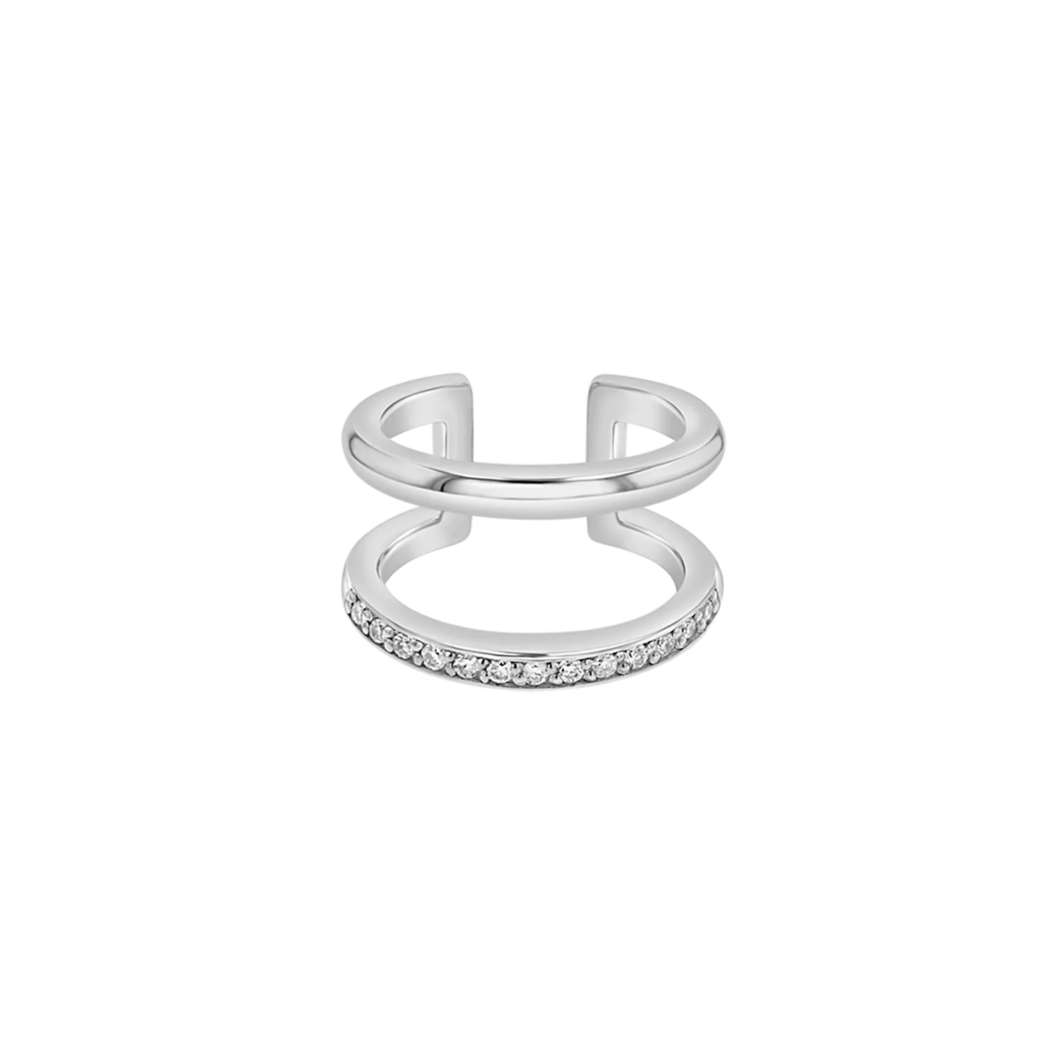 Diamond Pave Open Band Ear Cuff