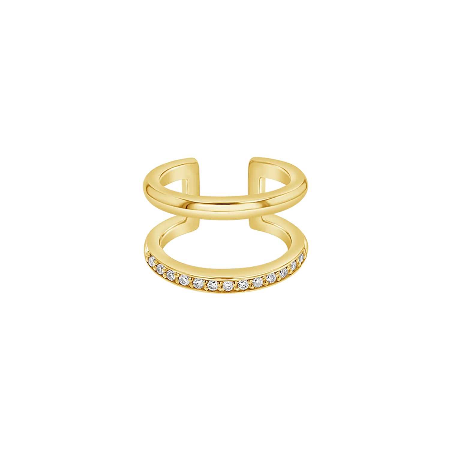 Diamond Pave Open Band Ear Cuff