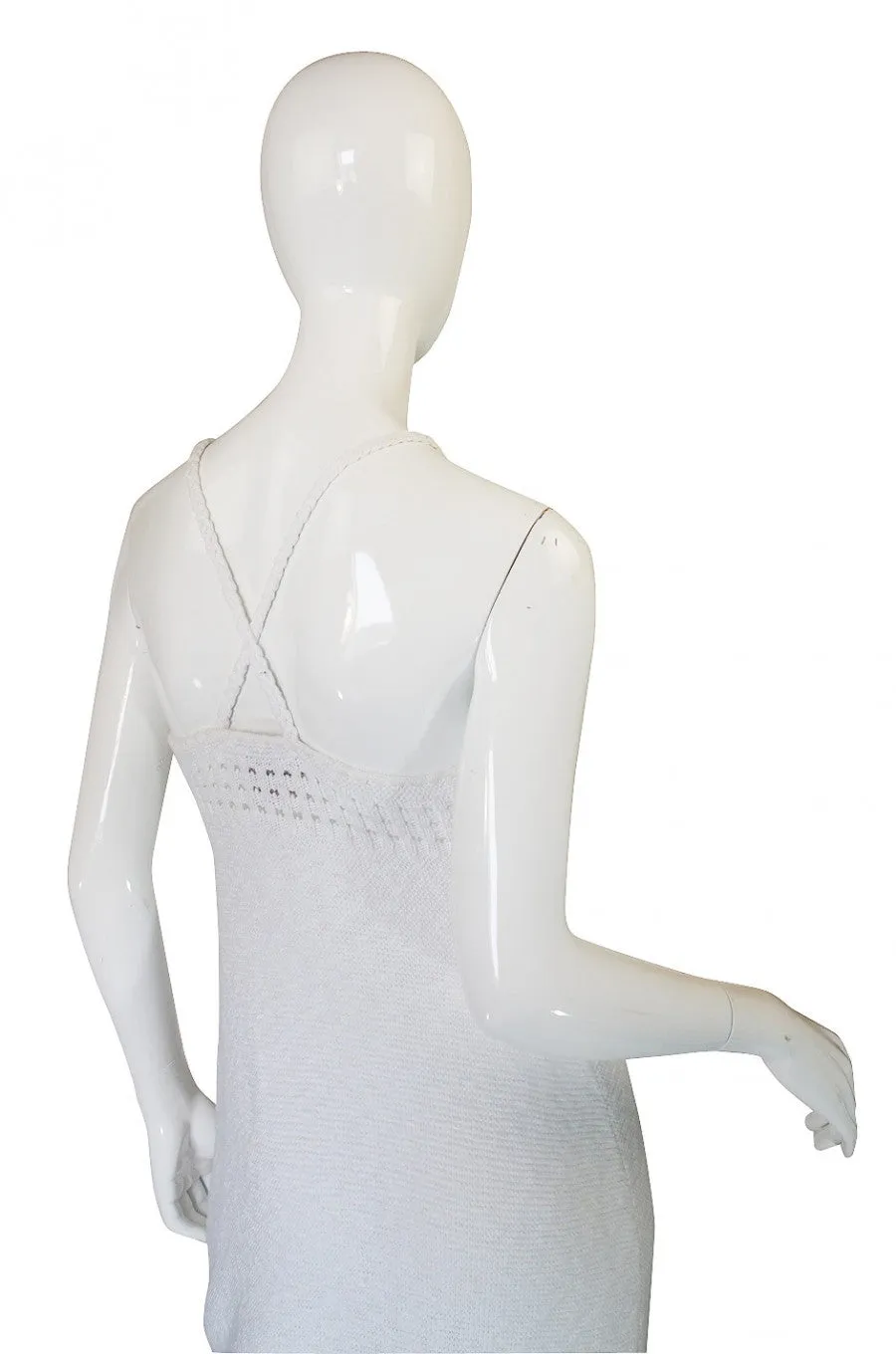 Documented 1978 Courreges White Knit Halter Dress