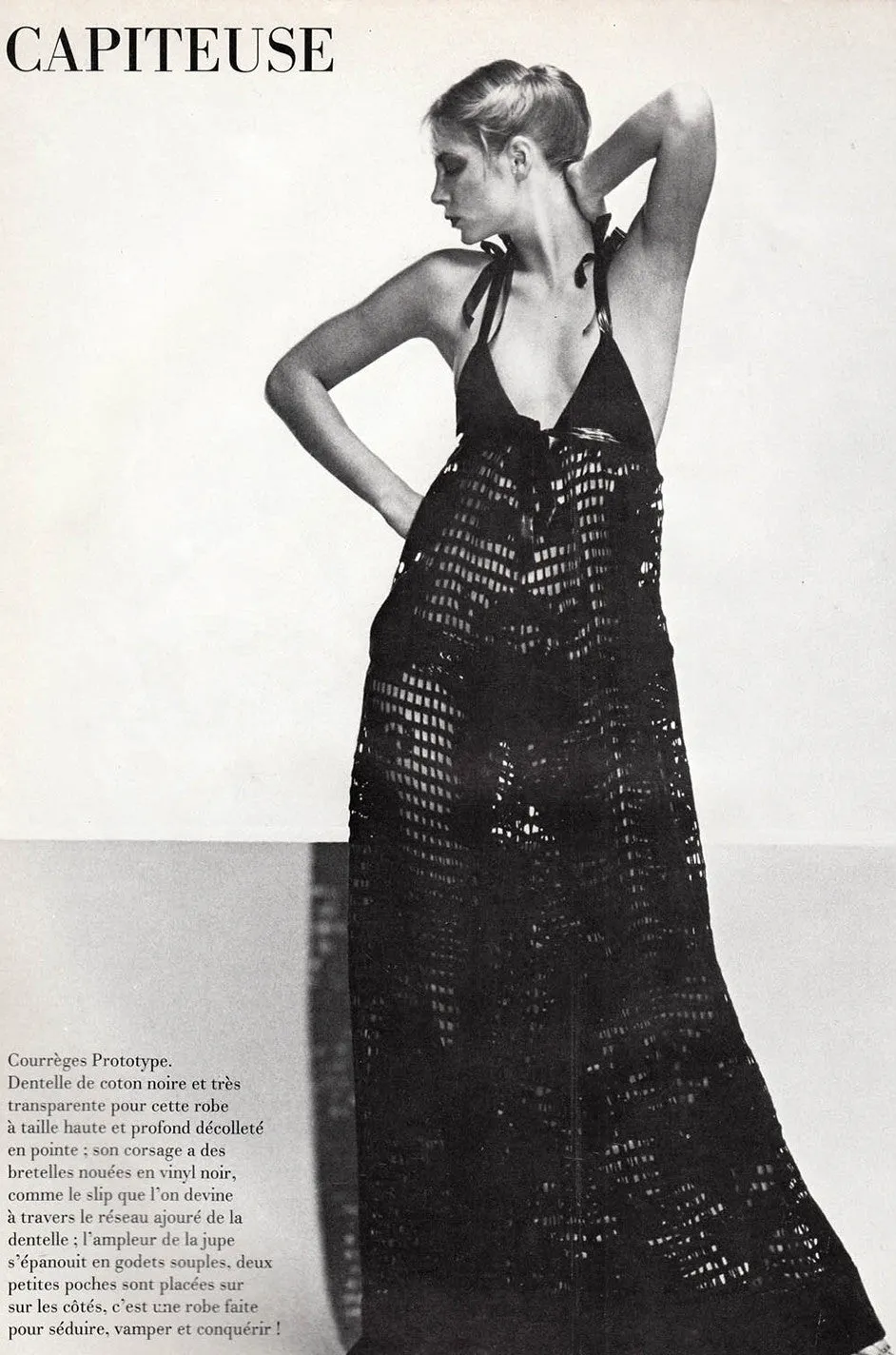 Documented 1978 Courreges White Knit Halter Dress