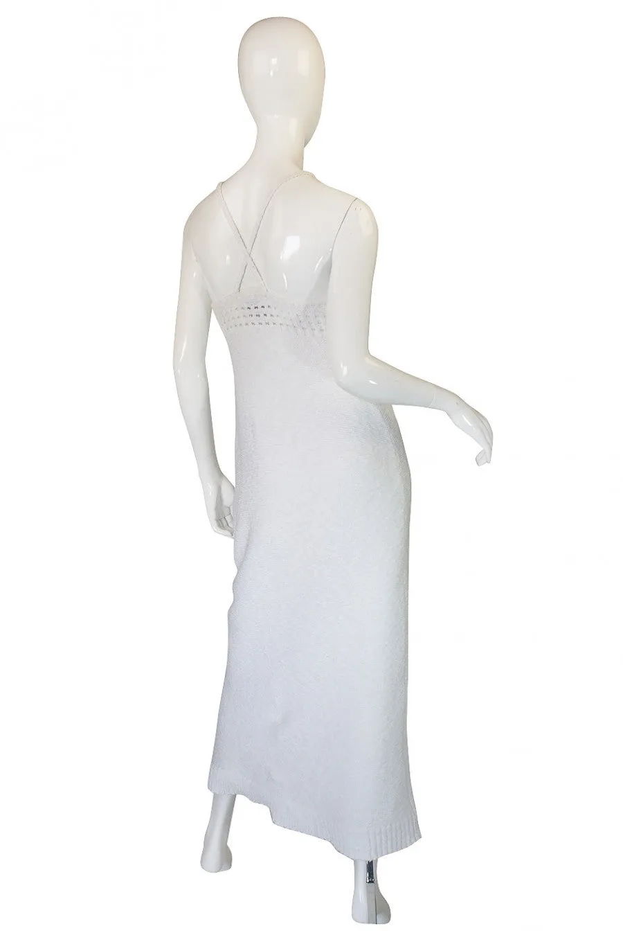 Documented 1978 Courreges White Knit Halter Dress