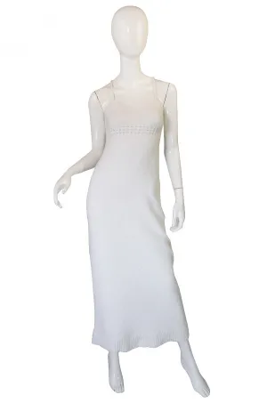 Documented 1978 Courreges White Knit Halter Dress