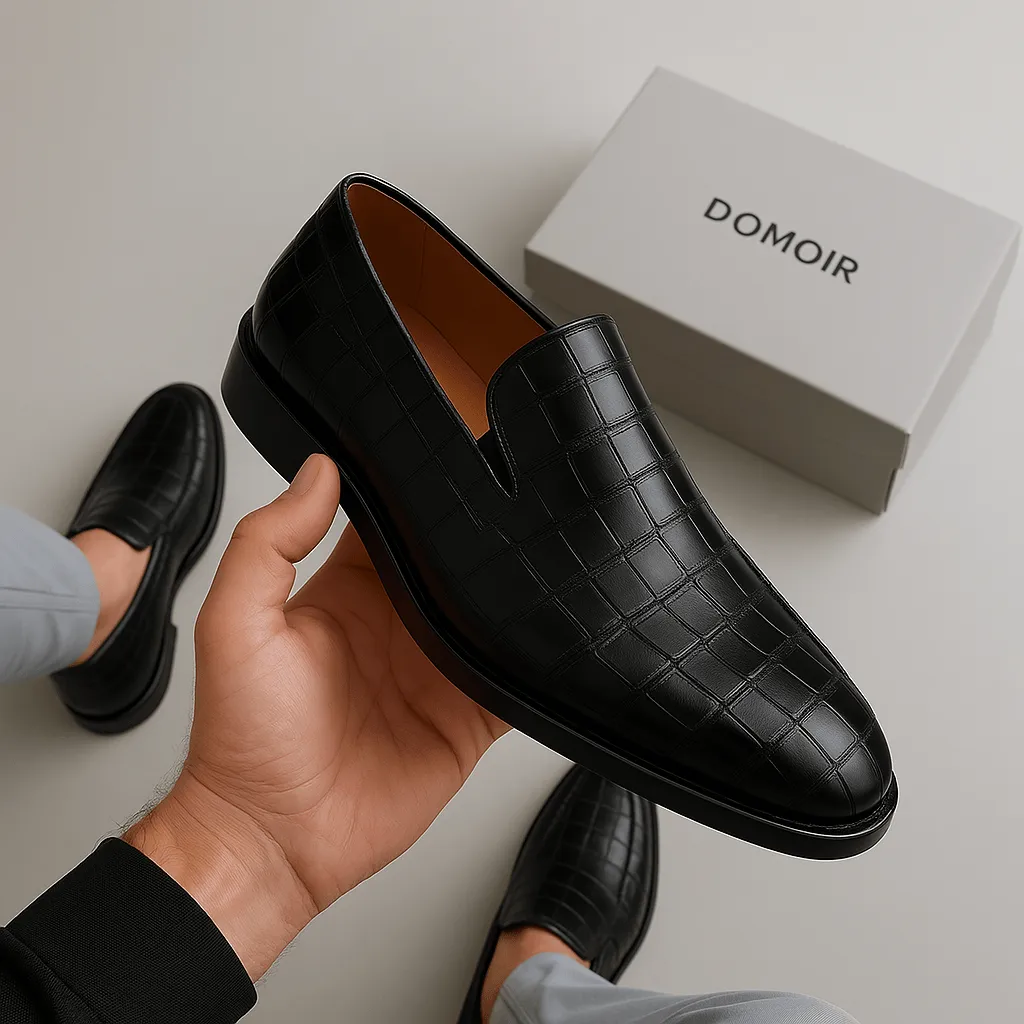 Domoir | Crocodile Strap Loafers