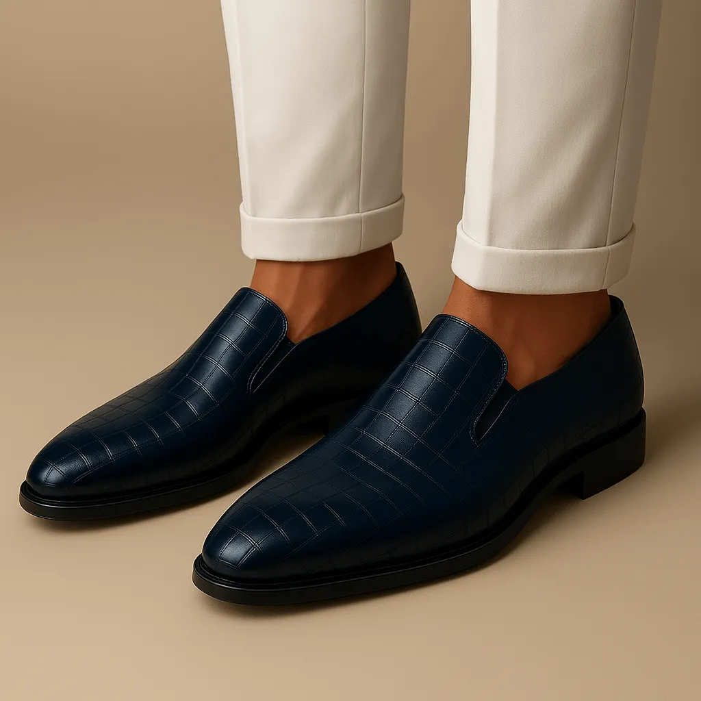 Domoir | Crocodile Strap Loafers