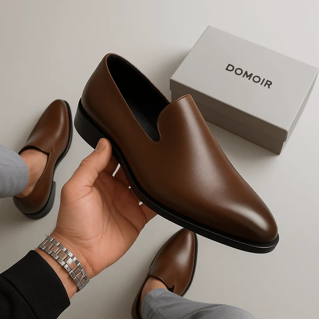 Domoir | Signature Red Sole Leather Loafers