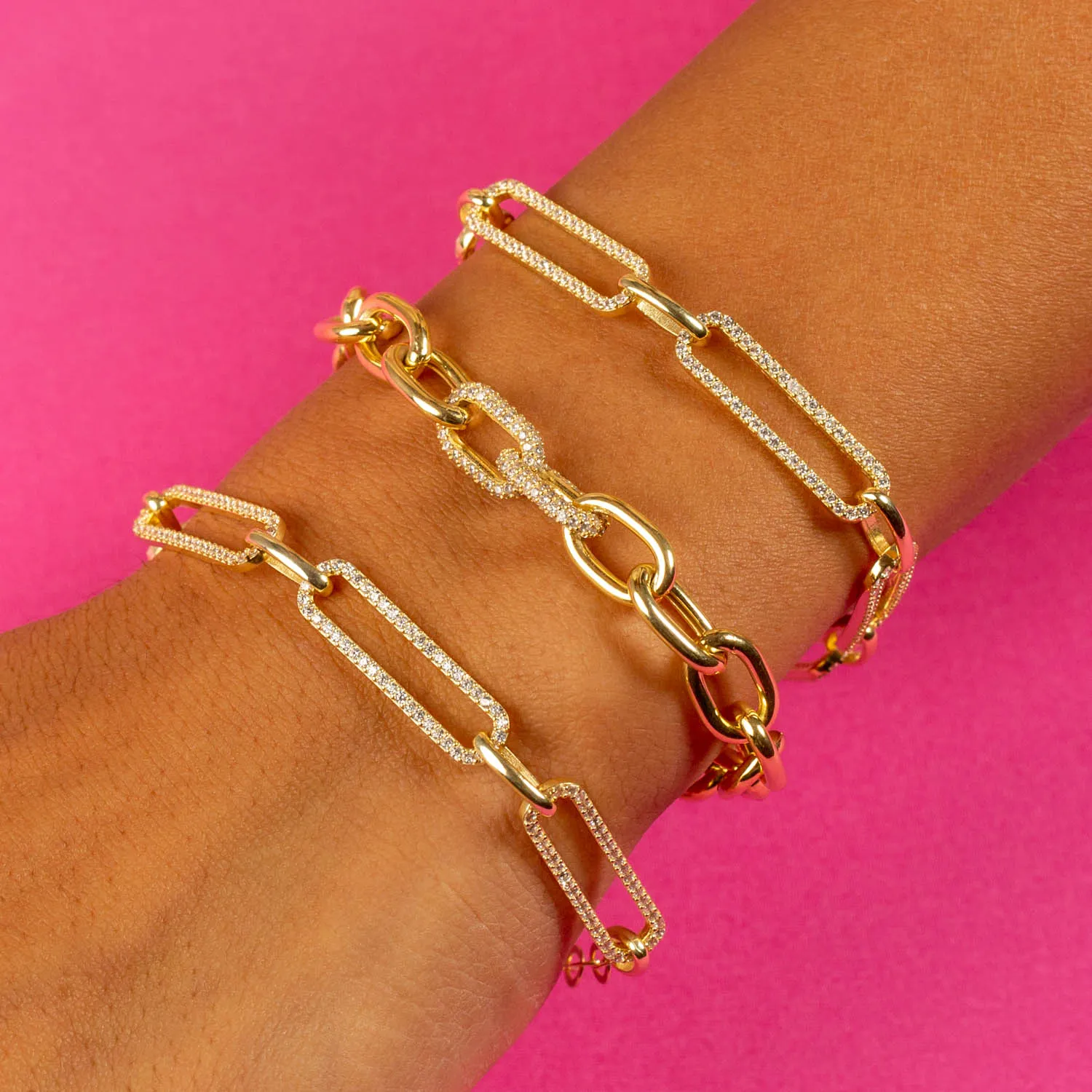 Double Pavé Link Bracelet