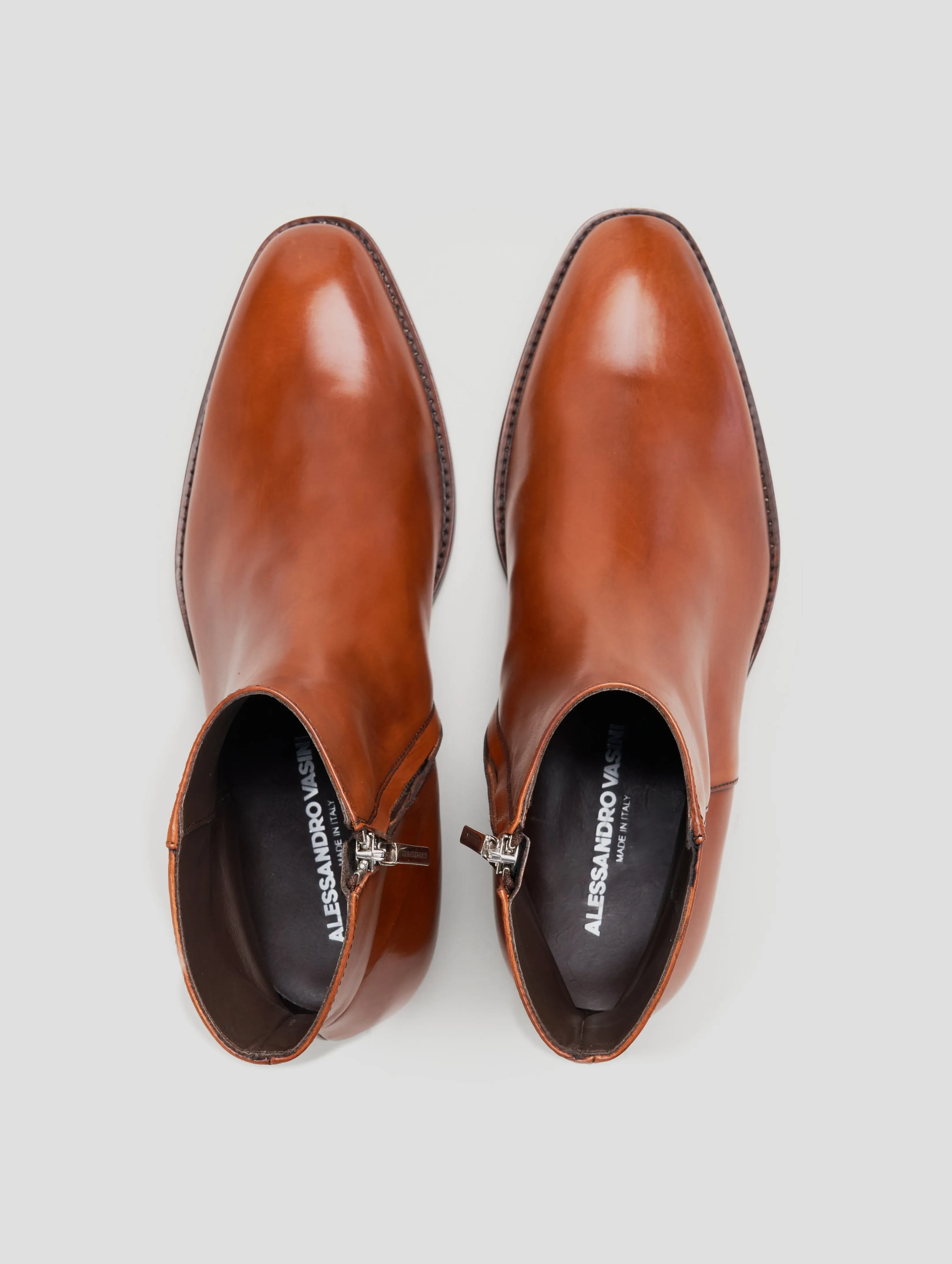 DYLAN 30MM ANKLE BOOT IN BRICK CALFSKIN