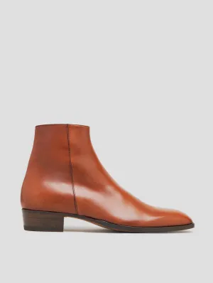 DYLAN 30MM ANKLE BOOT IN BRICK CALFSKIN