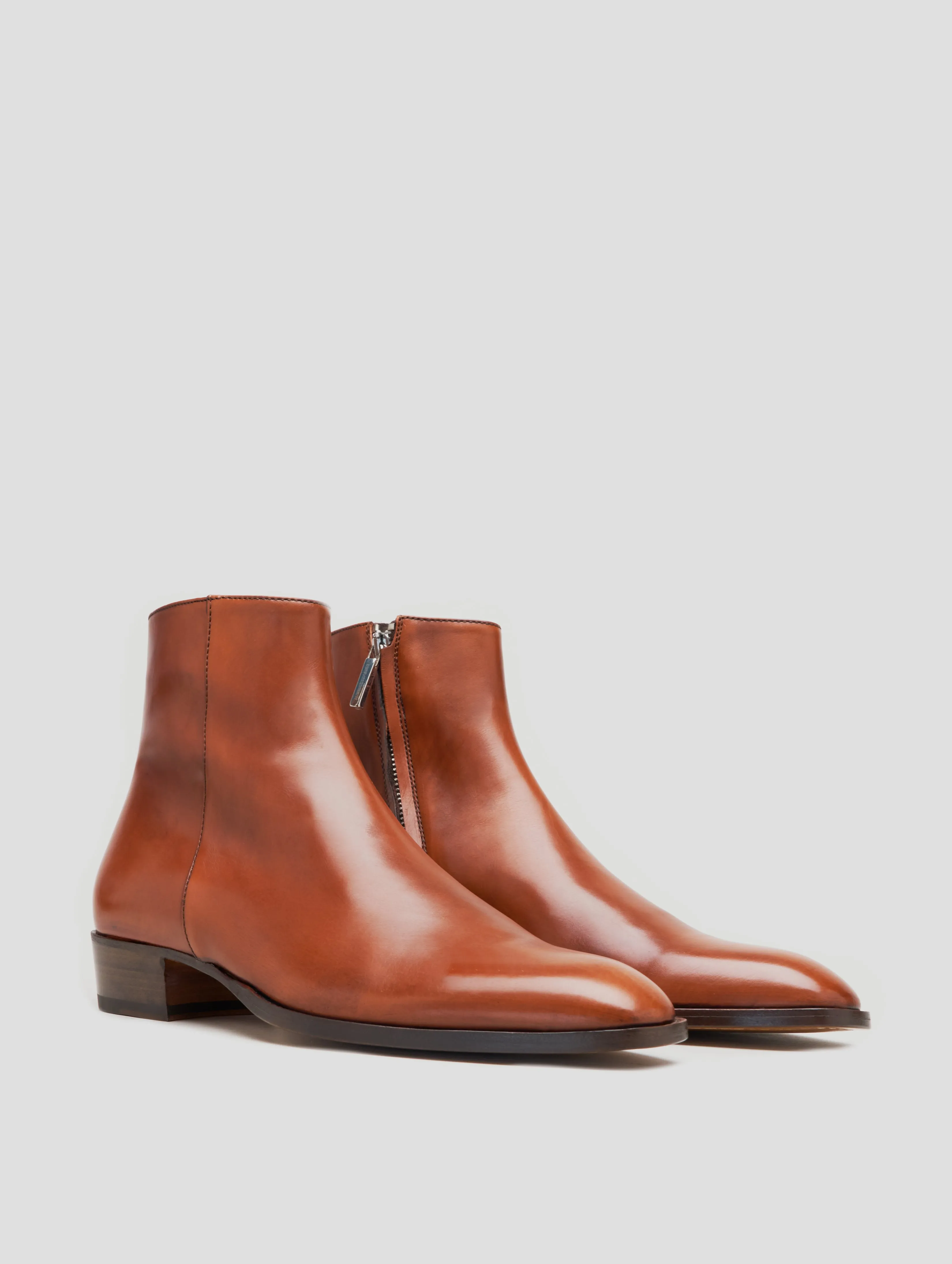 DYLAN 30MM ANKLE BOOT IN BRICK CALFSKIN