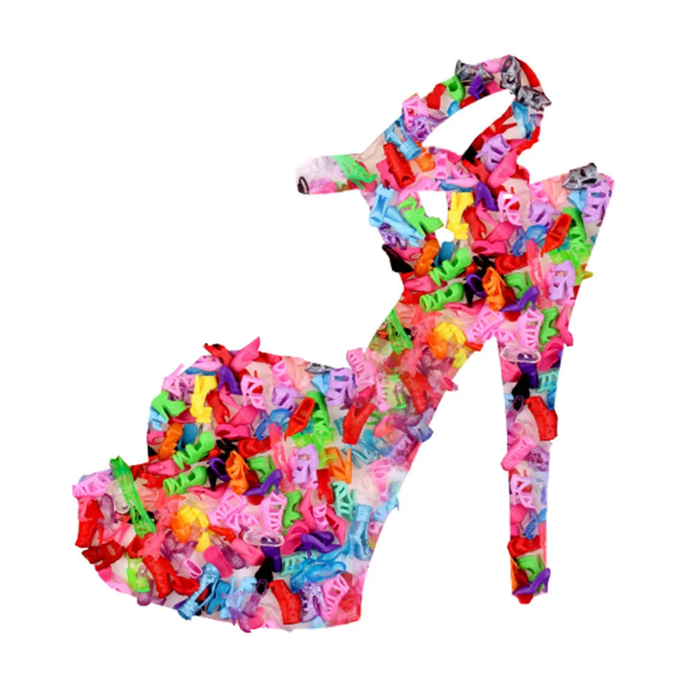 E-TING 10 Pairs/Lot Fashion Mini Shoes doll Doll accessories Random Style