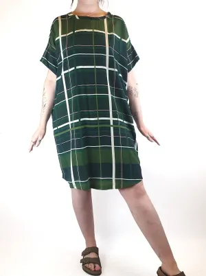 Elk green chunky gingham print dress size 12