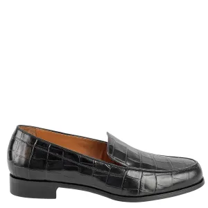 Emme Parsons Danielle Loafers in Black Embossed Croc