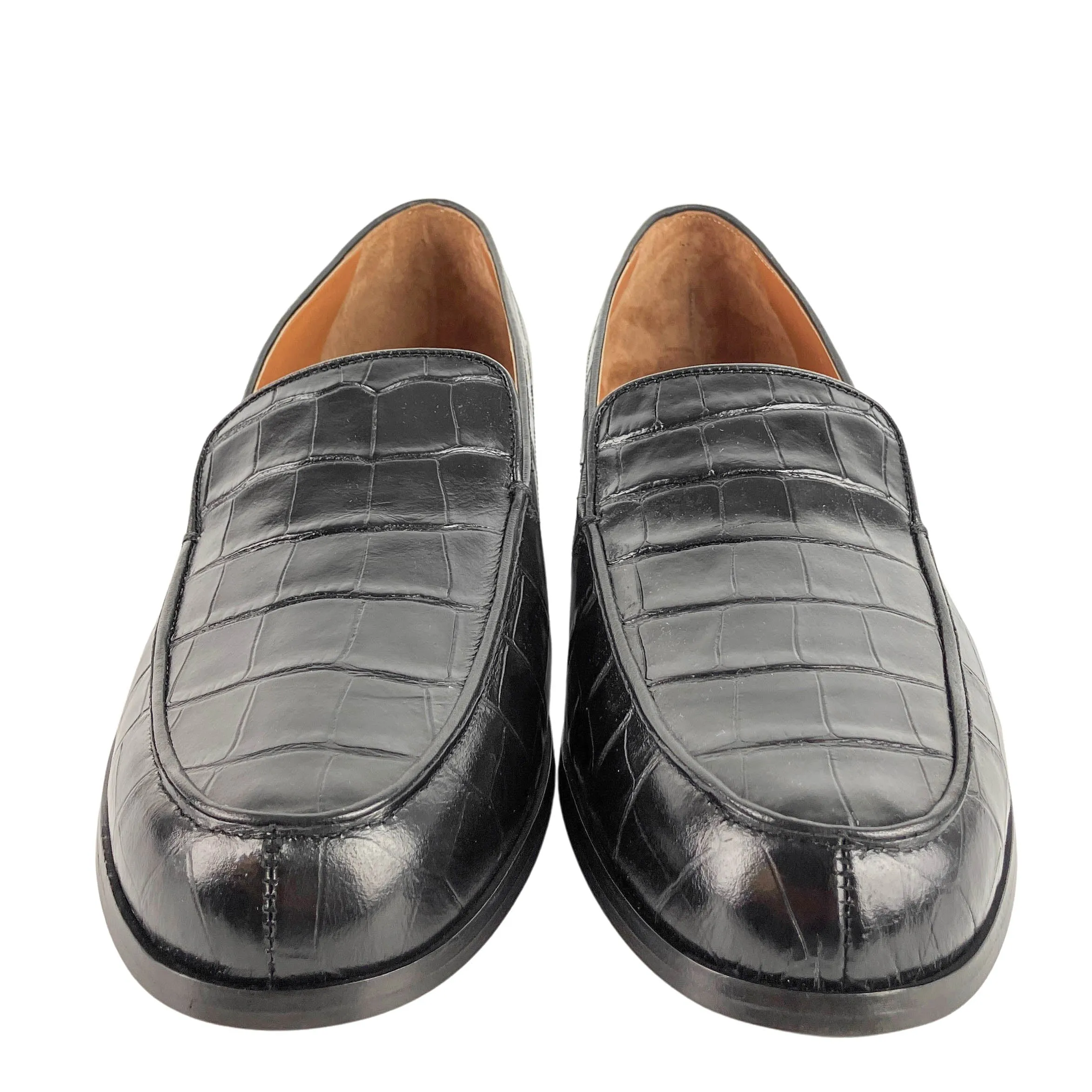 Emme Parsons Danielle Loafers in Black Embossed Croc