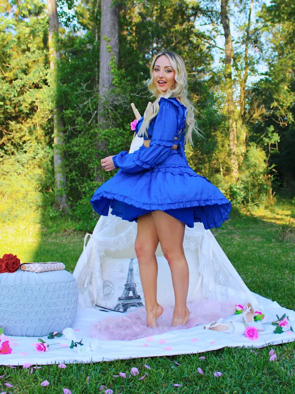 Enchant Me Ruffle Dress, Royal Blue