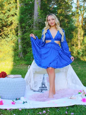 Enchant Me Ruffle Dress, Royal Blue