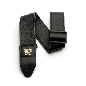 Ernie Ball 2 inch Tri-Glide Italian Leather Strap, Black