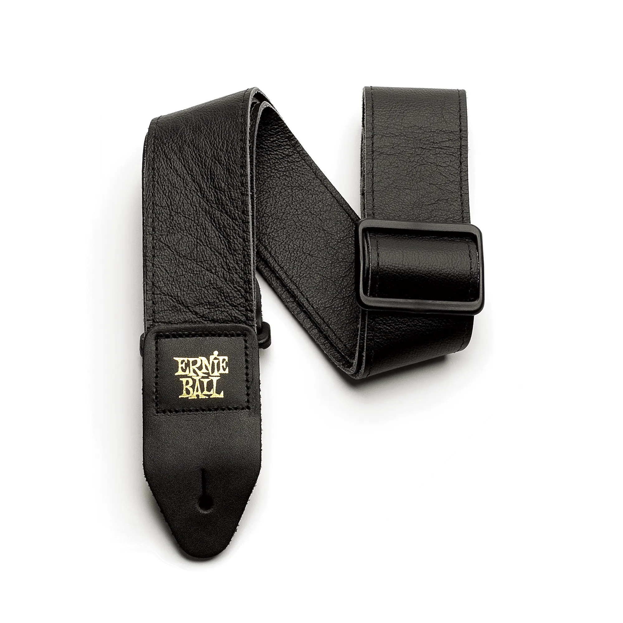 Ernie Ball 2 inch Tri-Glide Italian Leather Strap, Black