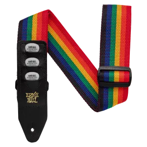 Ernie Ball Pickholder Polypro Strap - Rainbow