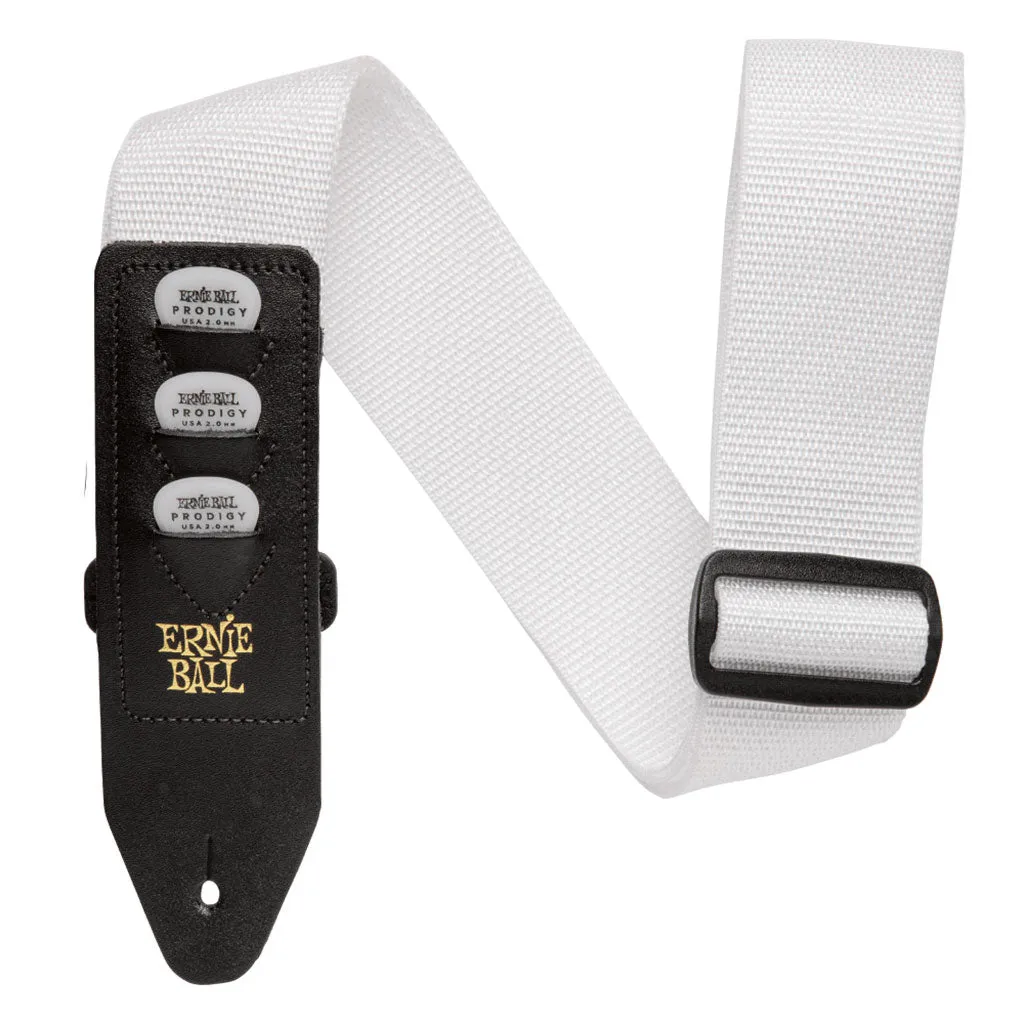 Ernie Ball Pickholder Polypro Strap - White