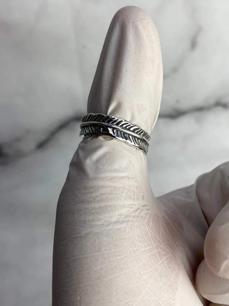 Feather Vintage Adjustable Ring for Women Men