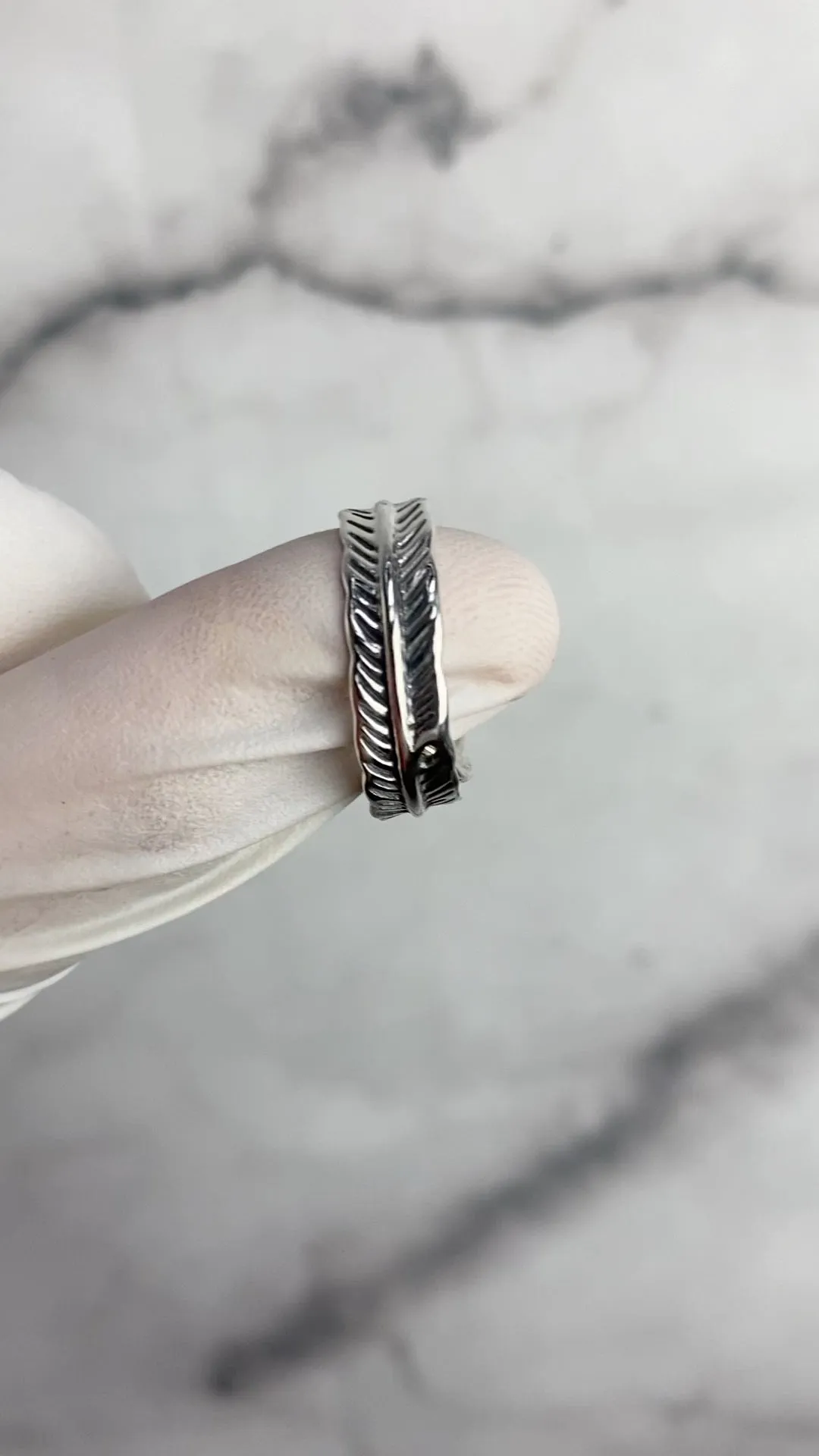Feather Vintage Adjustable Ring for Women Men