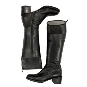 Fendi Black Mesh Logo Boots