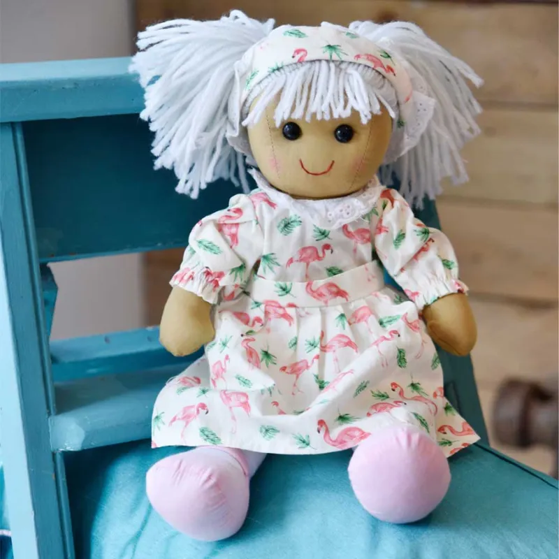 Flamingo Dress Rag Doll, Personalised Gift