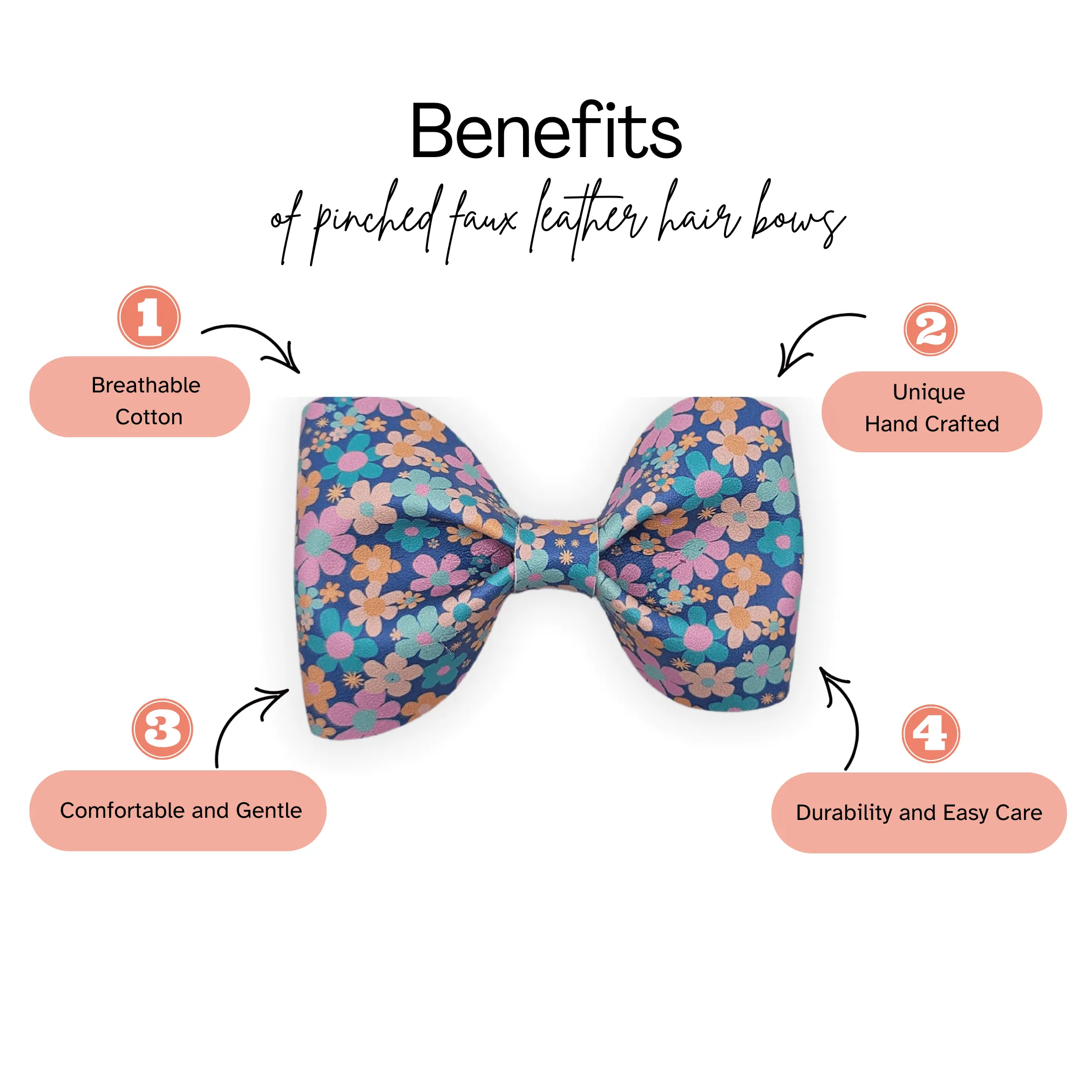 Floral Pinch Hair Bow