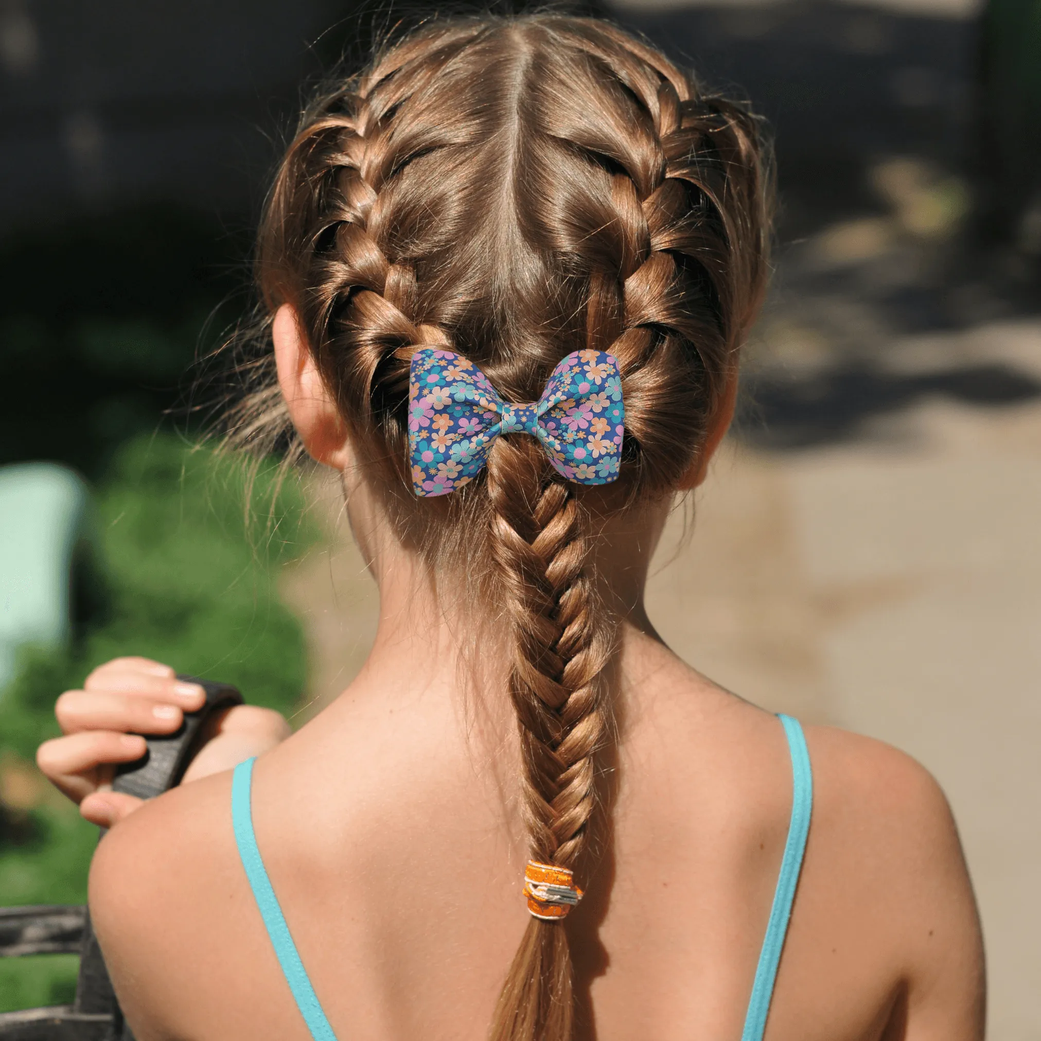 Floral Pinch Hair Bow