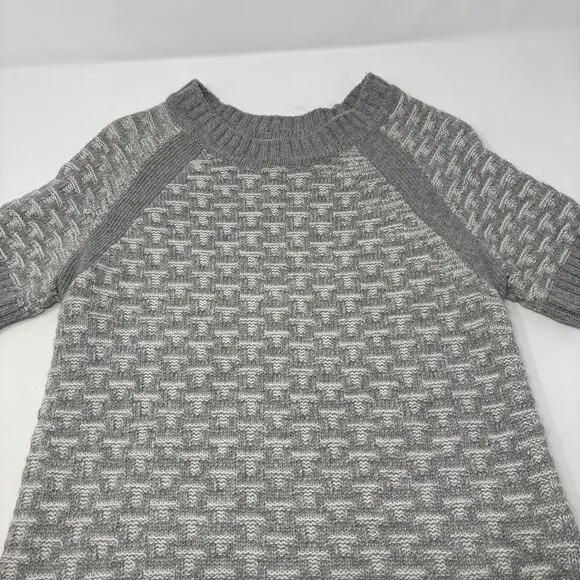 For‎ Love &amp; Lemons Knitz Dress Women's Medium Grey White Chunky Knit Sweater