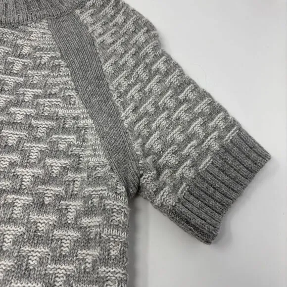 For‎ Love &amp; Lemons Knitz Dress Women's Medium Grey White Chunky Knit Sweater