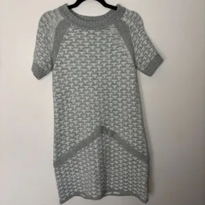For‎ Love &amp; Lemons Knitz Dress Women's Medium Grey White Chunky Knit Sweater