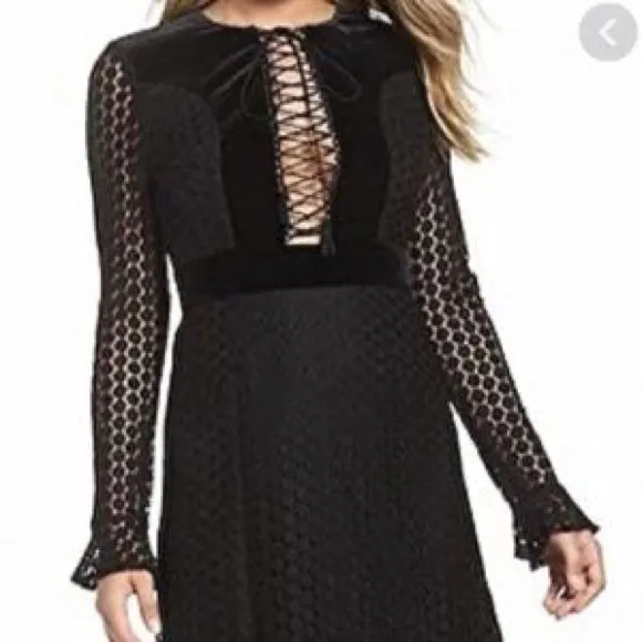 FOXIEDOX ANTRO NWT BLACK LACE VELVET DRESS SZ XS