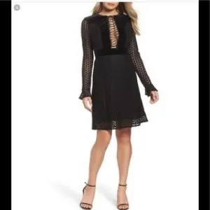 FOXIEDOX ANTRO NWT BLACK LACE VELVET DRESS SZ XS