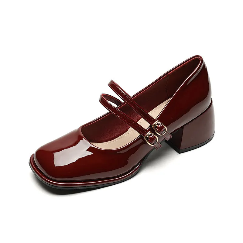 French Mary Jane Shoes Thick Heel Retro Women's Shoes