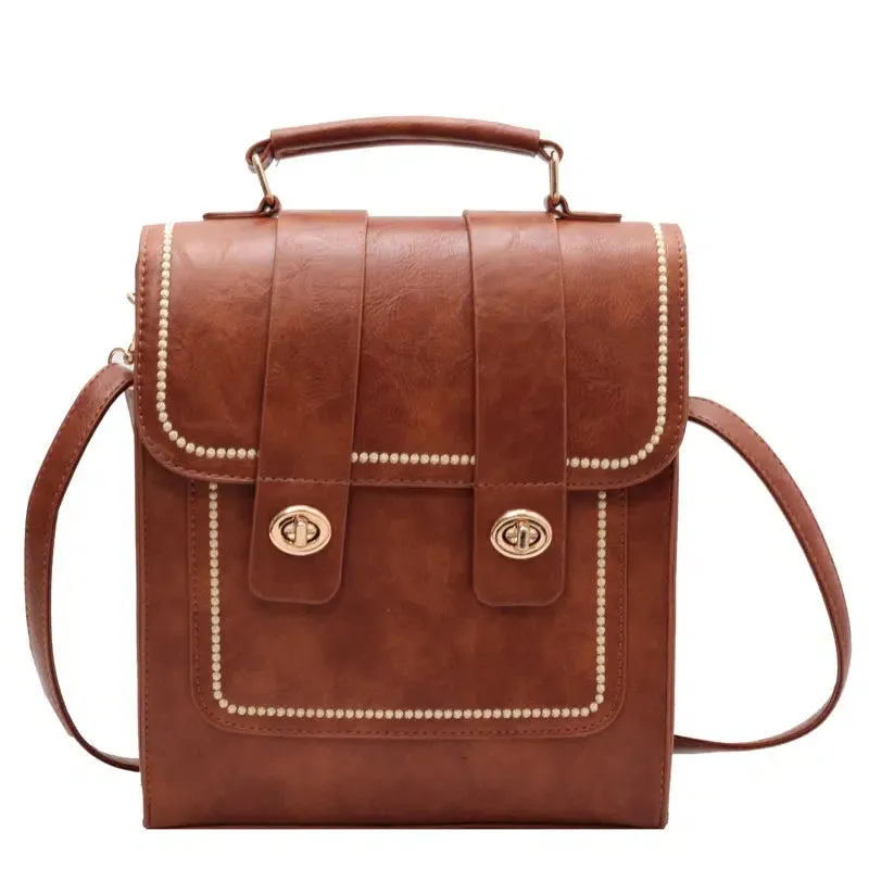 Front Pocket Leather Backpack