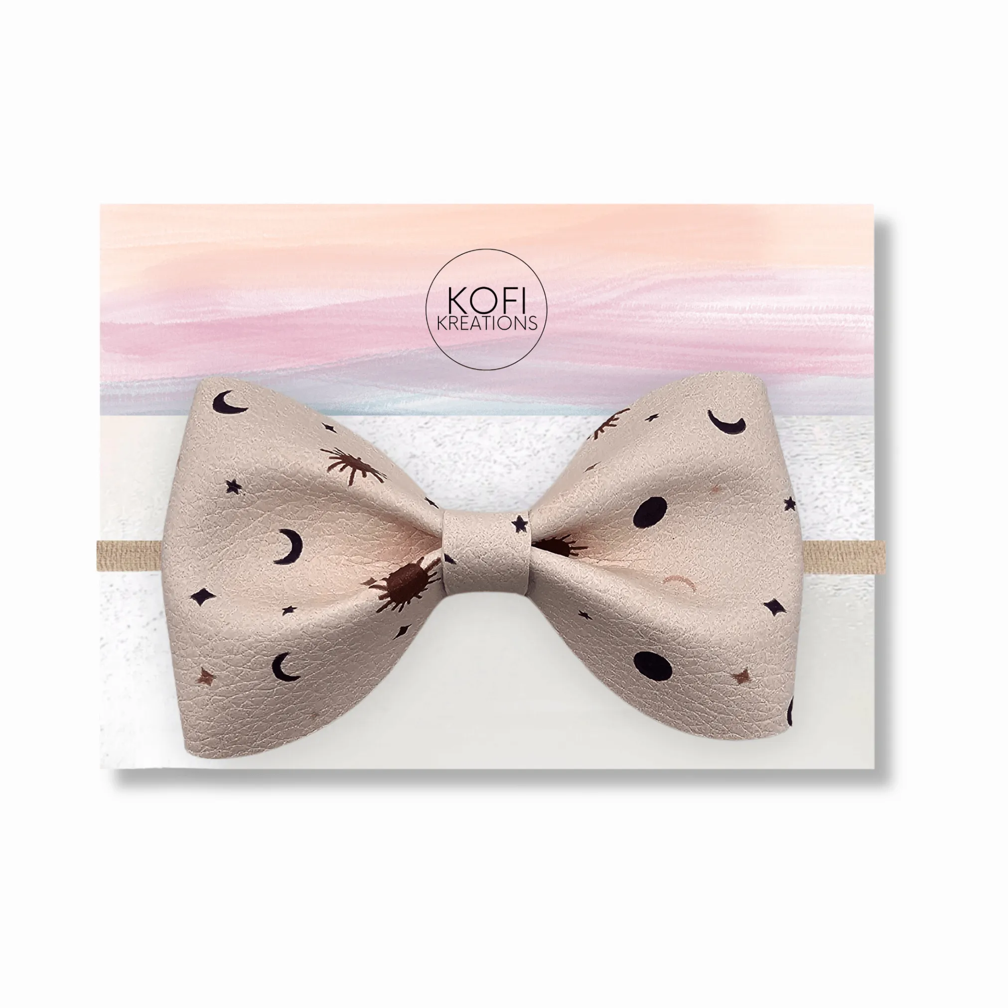 Galaxy Moon Pinch Hair Bow