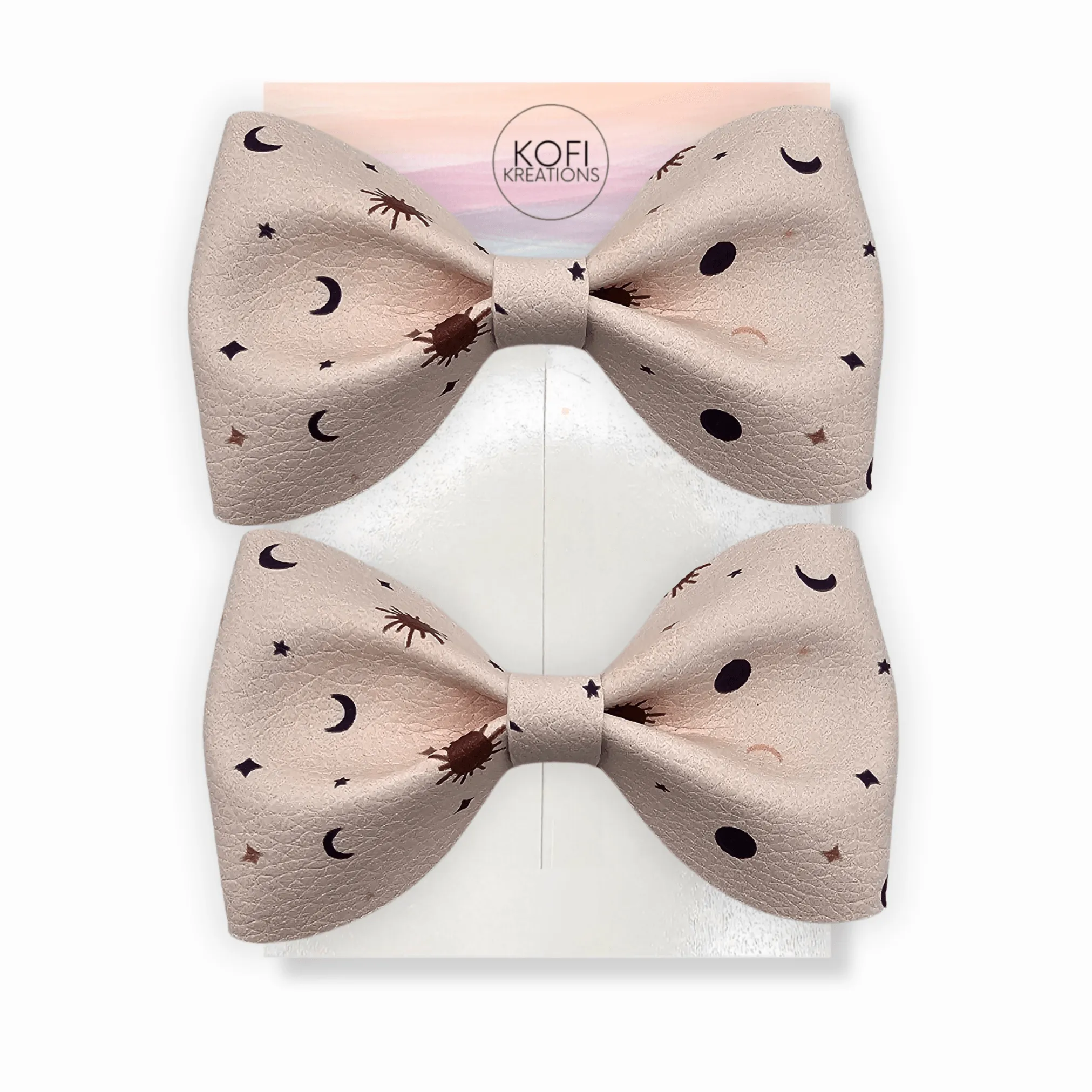 Galaxy Moon Pinch Hair Bow