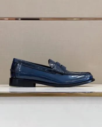 GCI Men's GG Embossed Loafers Horsebit Blue For Men 699501