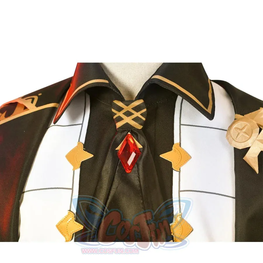 Genshin Impact Diluc Cosplay Costume Brown Version C00350