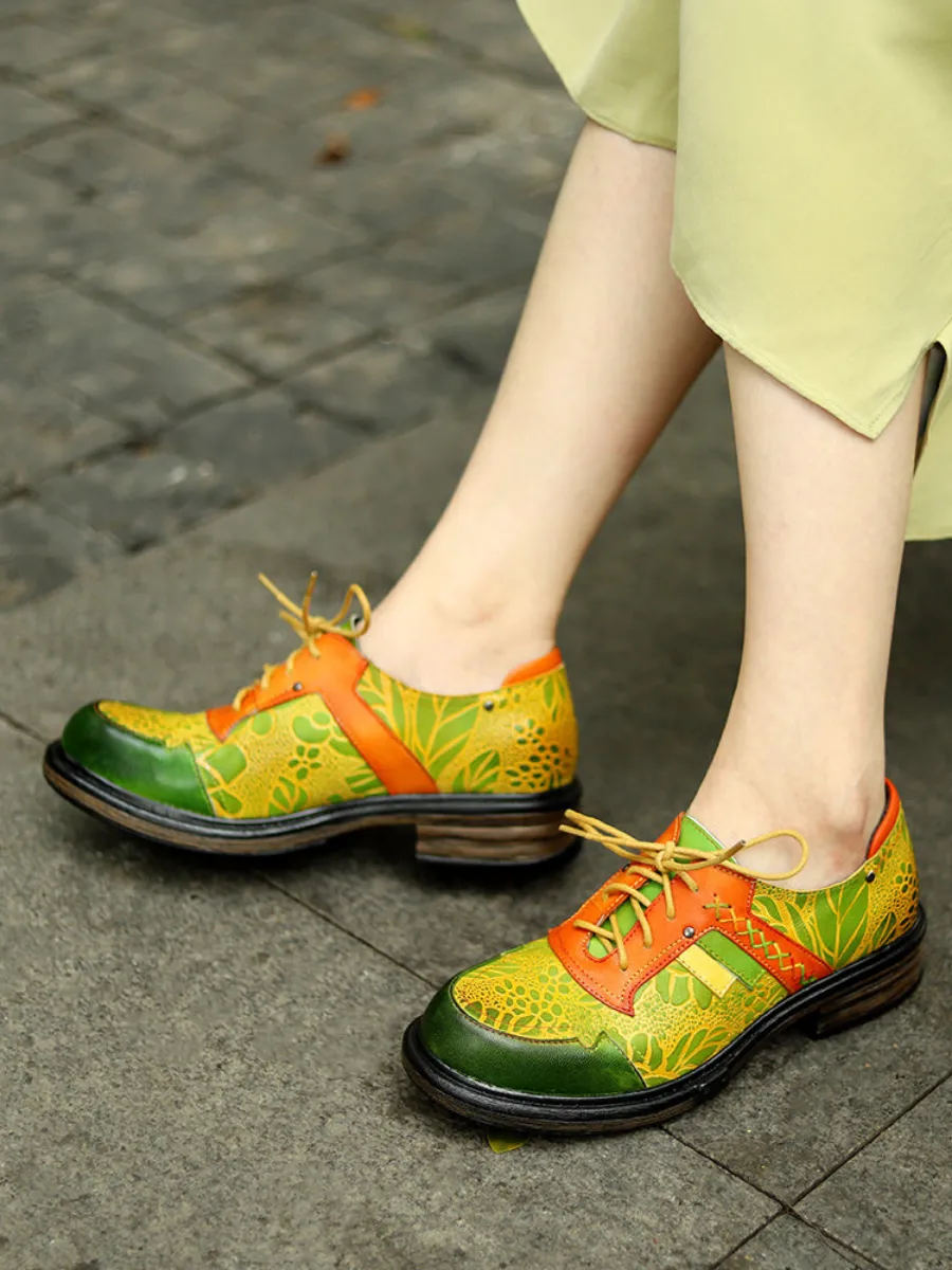 Genuine Leather Oxford Inspired Lemon Feeling Sneakers