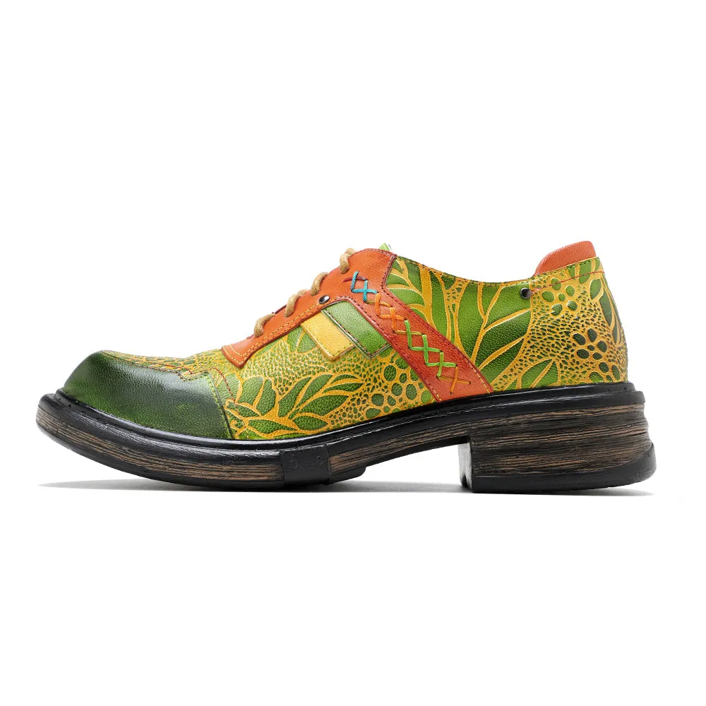 Genuine Leather Oxford Inspired Lemon Feeling Sneakers