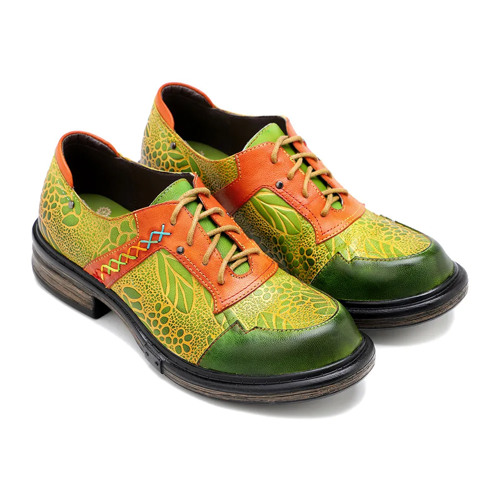 Genuine Leather Oxford Inspired Lemon Feeling Sneakers