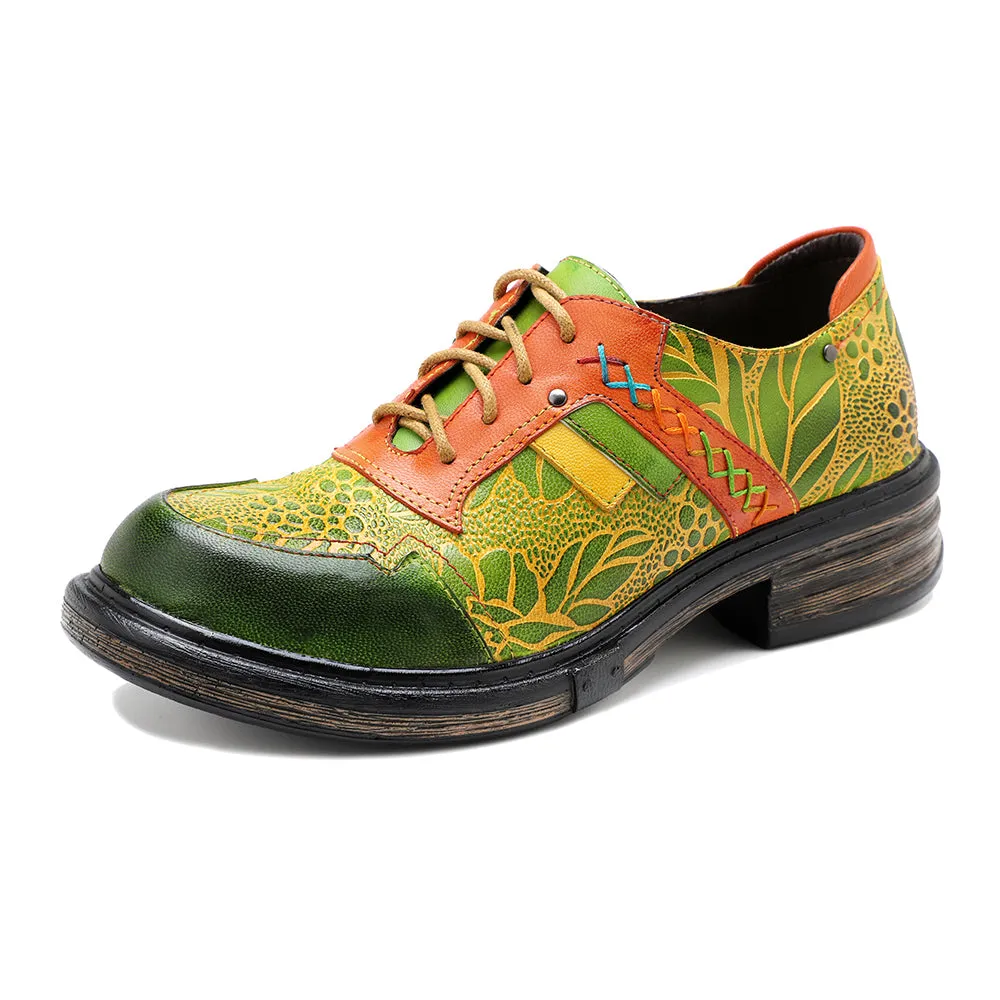 Genuine Leather Oxford Inspired Lemon Feeling Sneakers