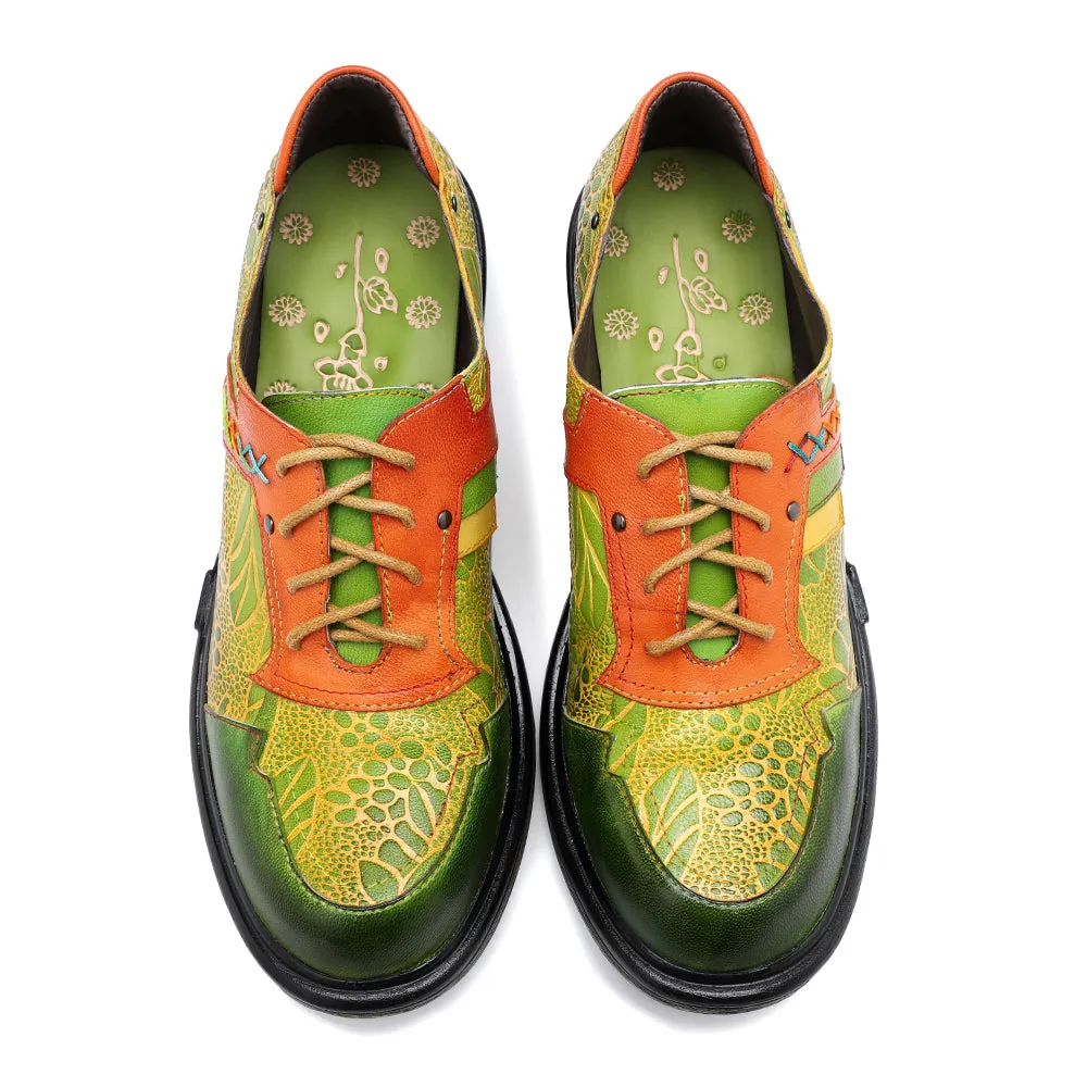 Genuine Leather Oxford Inspired Lemon Feeling Sneakers