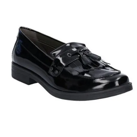 Geox Agata - Black Patent Leather Loafer School Shoe