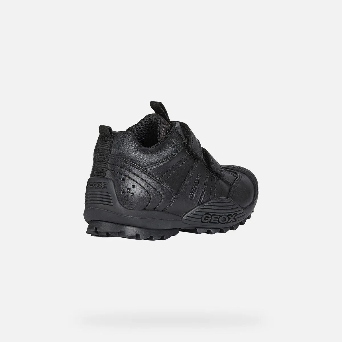 Geox Savage - Black Double Riptape School Shoe